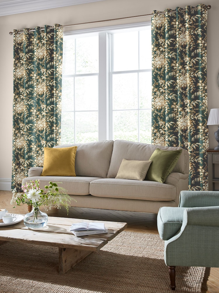 Laura Ashley Fern 100% Cotton Picardie Made To Measure Curtains - Image 2 of 10