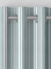 Laura Ashley Eucalyptus 100% Cotton Suffolk Stripe Made To Measure Curtains - Image 7 of 9