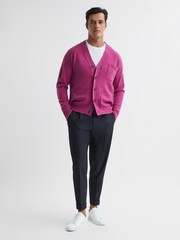 Reiss Cerise Andrews Merino Wool Cardigan - Image 3 of 6