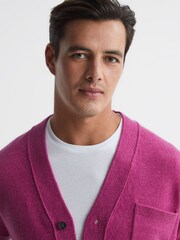Reiss Cerise Andrews Merino Wool Cardigan - Image 4 of 6