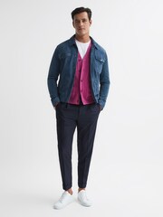 Reiss Cerise Andrews Merino Wool Cardigan - Image 6 of 6