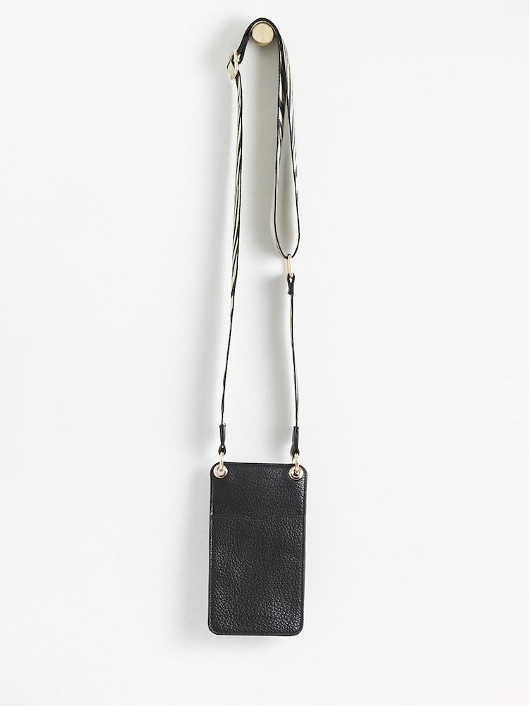 Oliver Bonas Black Phone Crossbody Bag - Image 2 of 4