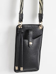 Oliver Bonas Black Phone Crossbody Bag - Image 3 of 4