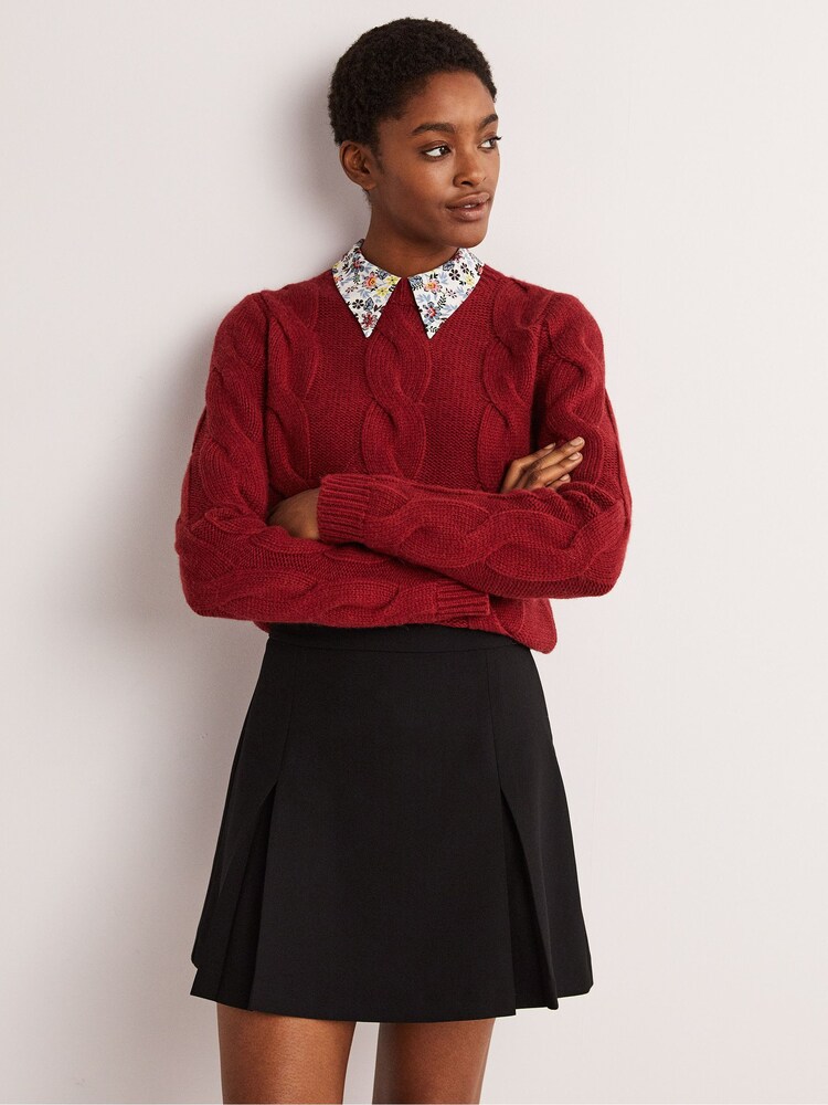 Boden Black Box Pleat A-Line Skirt - Image 1 of 5