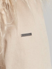 Superdry Cream Faux Fur Lined Afghan Coat - Image 6 of 6