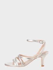 M&Co Silver Heeled Sandals - Image 1 of 3