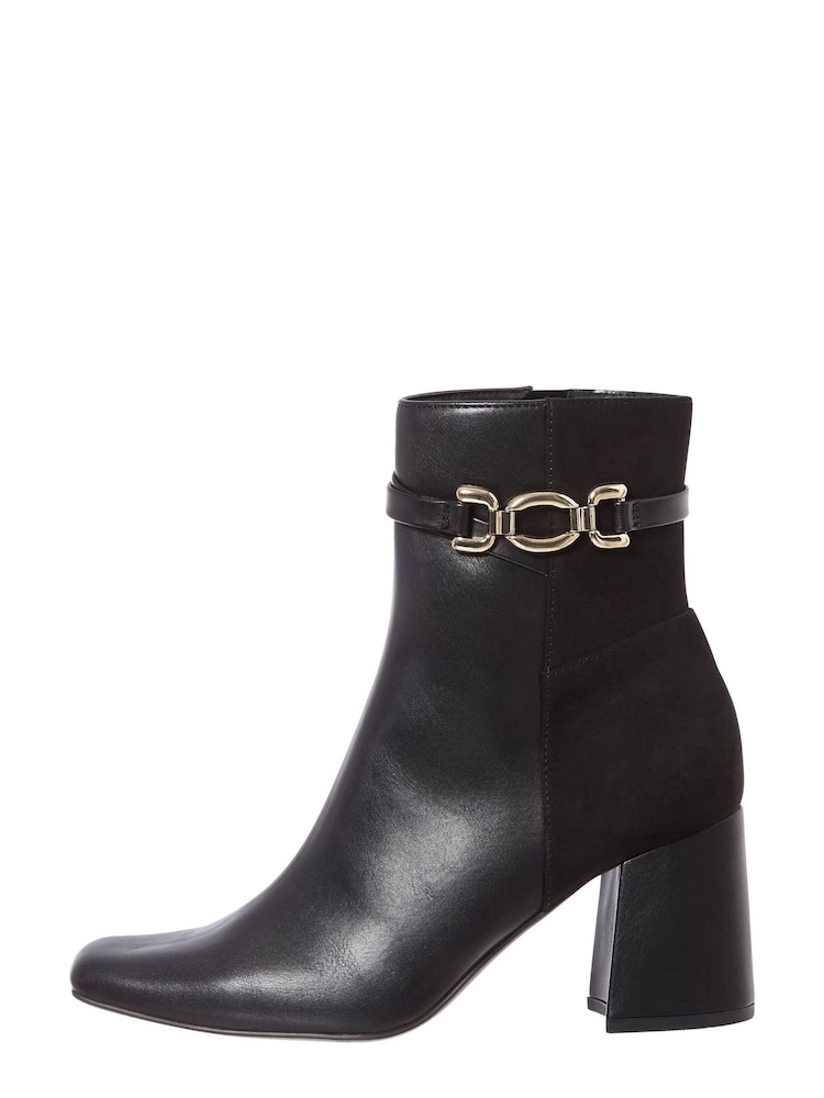 M&Co Black Heeled Strap Buckle Boots - Image 1 of 3
