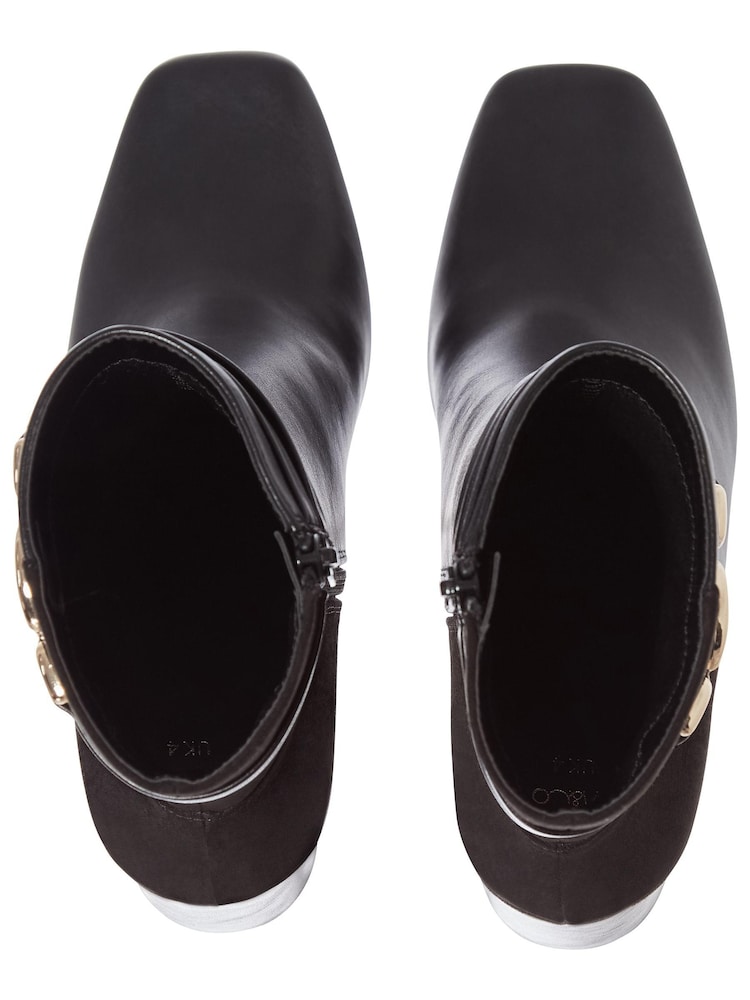 M&Co Black Heeled Strap Buckle Boots - Image 3 of 3