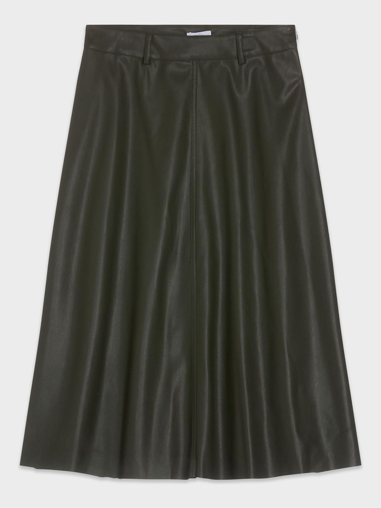M&Co Green PU Midi Skirt - Image 4 of 4