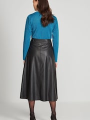 M&Co Black PU Midi Skirt - Image 2 of 5