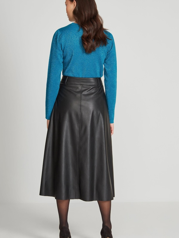 M&Co Black PU Midi Skirt - Image 2 of 5