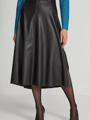 M&Co Black PU Midi Skirt - Image 4 of 5
