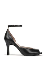 Naturalizer Black Asha Wide Fit Peep Toe Ankle Strap Sandals - Image 1 of 7