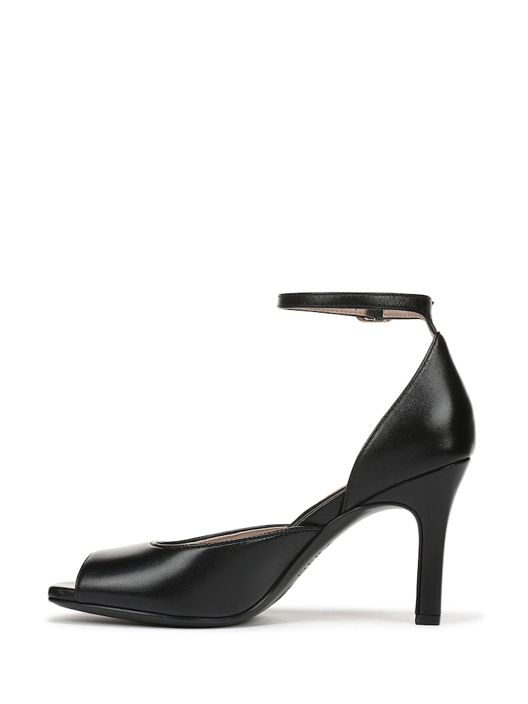 Naturalizer Black Asha Wide Fit Peep Toe Ankle Strap Sandals - Image 2 of 7 Naturalizer Black Asha Wide Fit Peep Toe Ankle Strap Sandals - Image 2 of 7