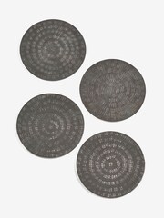Silver Hammered Metal Placemats and Coasters Set of 4 Coasters - Image 3 of 3