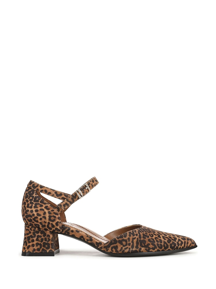 Naturalizer Brown Animal Maddox Wide Fit Ankle Strap Shoes - Image 1 of 7