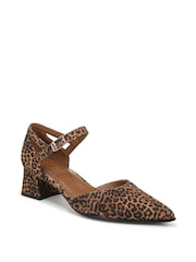Naturalizer Brown Animal Maddox Wide Fit Ankle Strap Shoes - Image 3 of 7