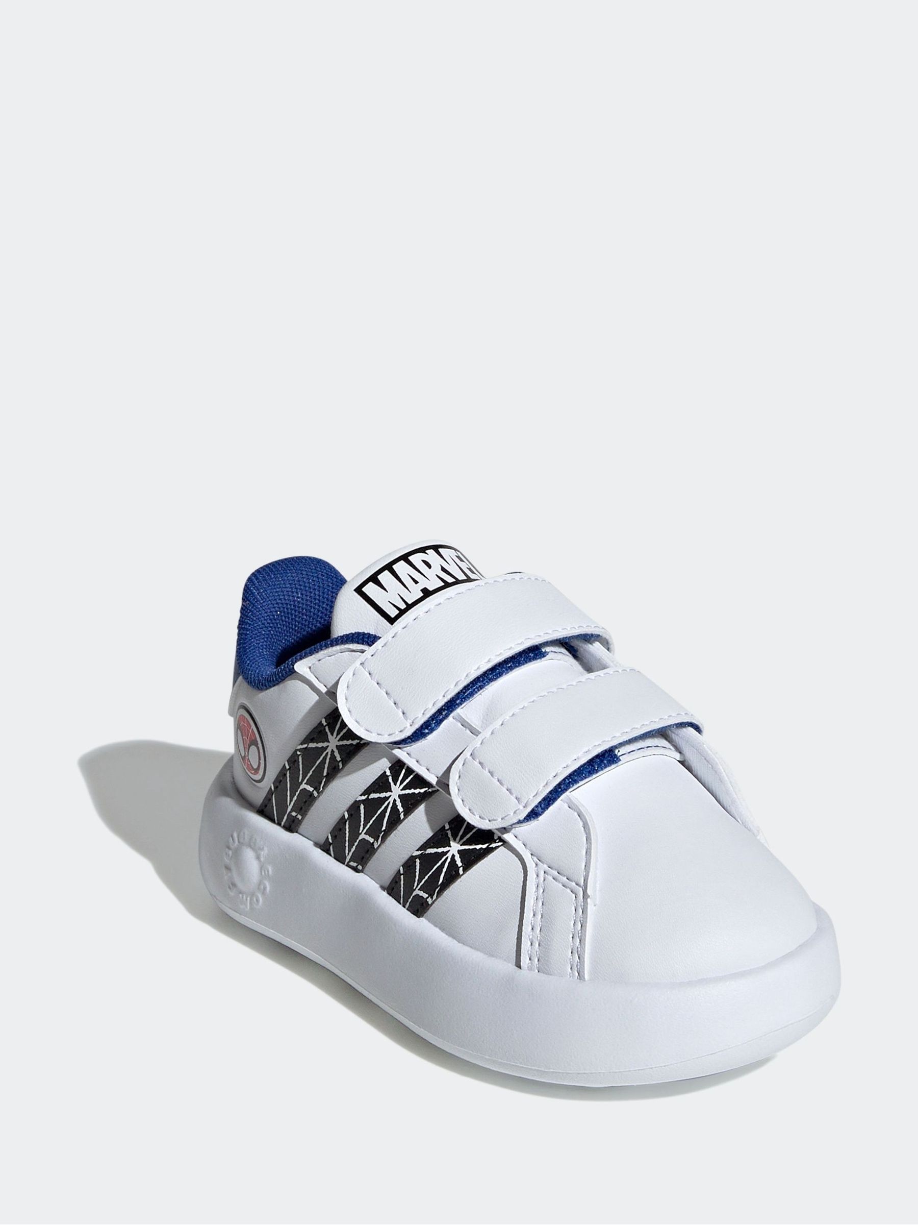 Buy adidas White Blue Marvel s Spider Man Grand Court Trainers from Next USA