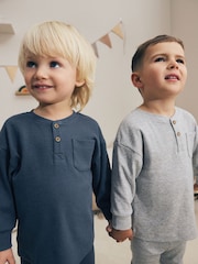 Blue/Grey Snuggle Pyjamas Set 3 Pack (9mths-12yrs) - Image 4 of 12