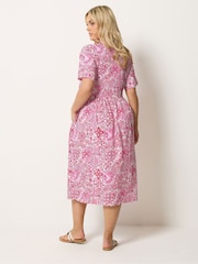 Yours Curve Pink Throw On Smock Dress - Image 3 of 5