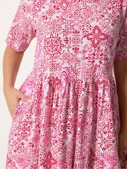 Yours Curve Pink Throw On Smock Dress - Image 4 of 5
