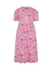 Yours Curve Pink Throw On Smock Dress - Image 5 of 5
