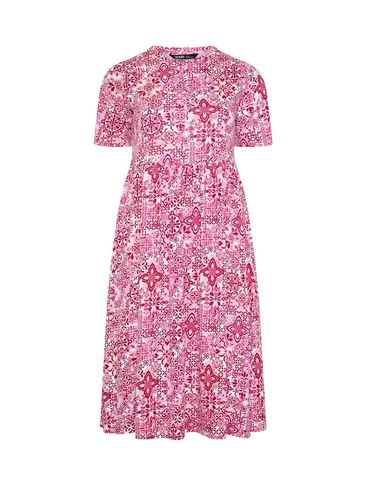 Yours Curve Pink Throw On Smock Dress - Image 5 of 5