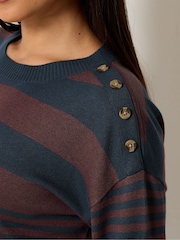 M&Co Blue Petite Striped Jumper - Image 4 of 5