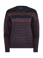M&Co Blue Petite Striped Jumper - Image 5 of 5