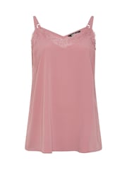 Yours Curve Pink Lace Insert Vest Top - Image 5 of 5