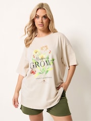 Yours Curve Natural Happiness Grows T-Shirt - Image 1 of 5