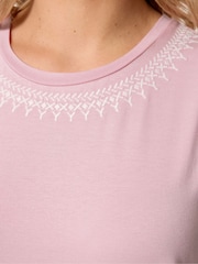 Yours Curve Pink Embroidered Vest Top - Image 4 of 5