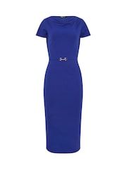 Long Tall Sally Blue Scuba Buckle Midi Dress - Image 5 of 5