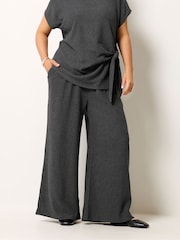 Yours Curve Grey Wide Leg Trousers - Image 1 of 5