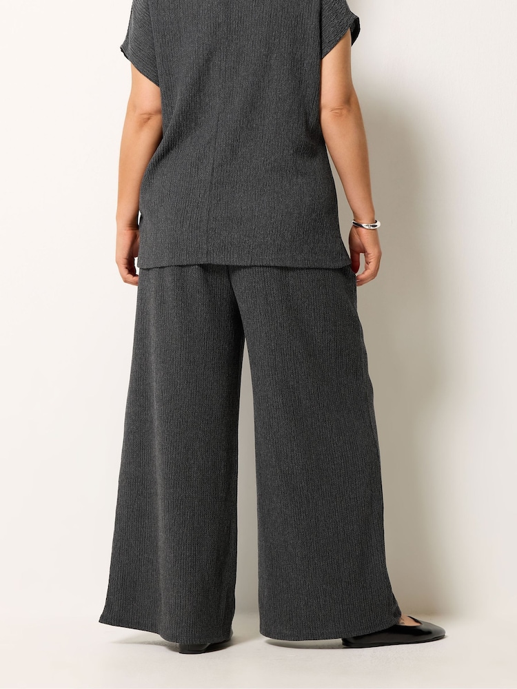 Yours Curve Grey Wide Leg Trousers - Image 2 of 5