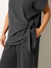 Yours Curve Grey Wide Leg Trousers - Image 4 of 5