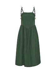 Yours Curve Green V Waist Tie Strappy Dress - Image 5 of 5