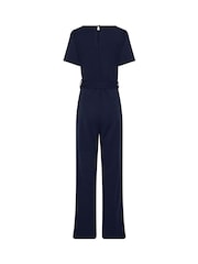Long Tall Sally Blue Scuba Button Jumpsuit - Image 6 of 6