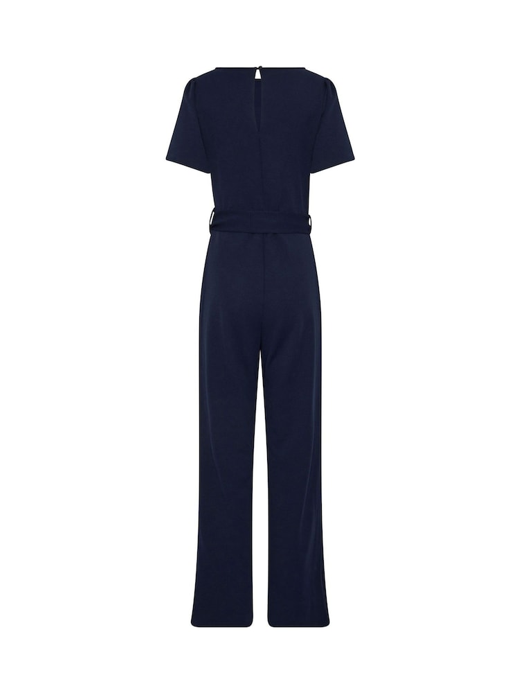 Long Tall Sally Blue Scuba Button Jumpsuit - Image 6 of 6