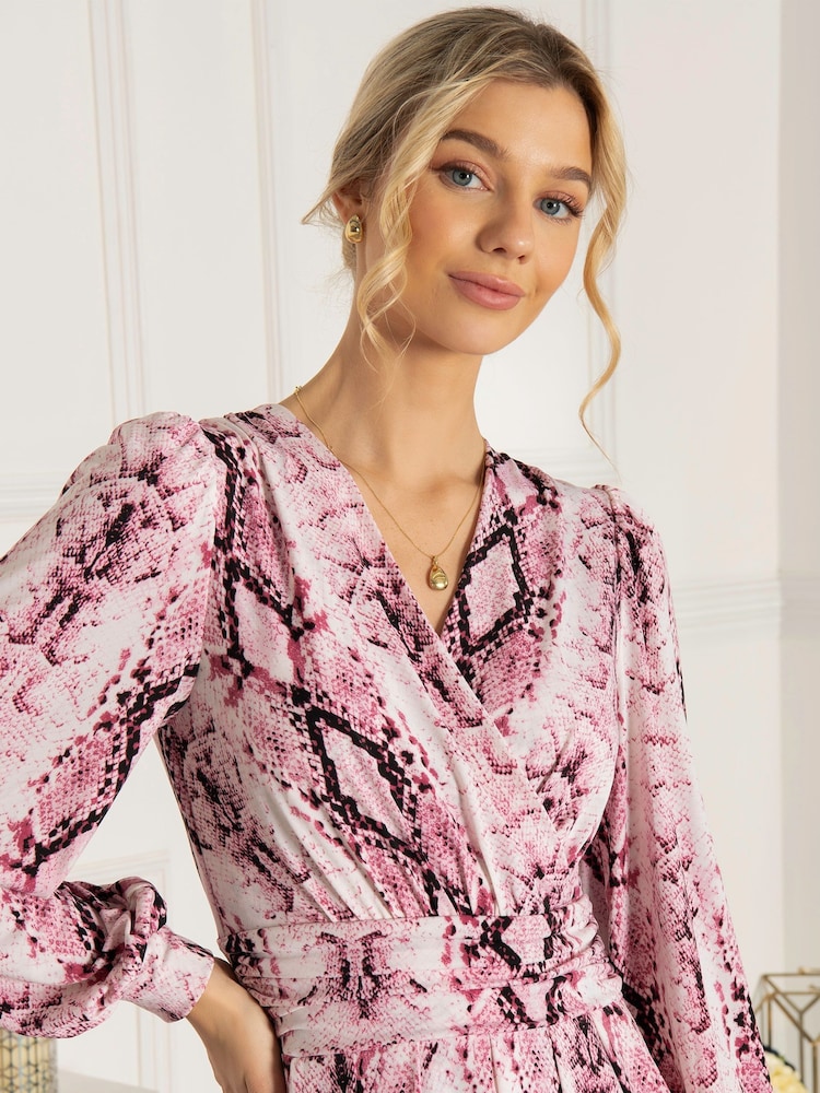 Jolie Moi Pink Harper Long Sleeve Jersey Dress - Image 5 of 5 Jolie Moi Pink Harper Long Sleeve Jersey Dress - Image 5 of 5