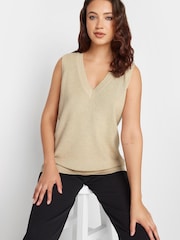 Long Tall Sally Natural V-Neck Kniited Vest - Image 4 of 4