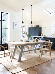 Dove Grey Malvern 6 to 8 Seater Extending Extending Trestle 6 to 8 Seater Dining Table - Image 1 of 9