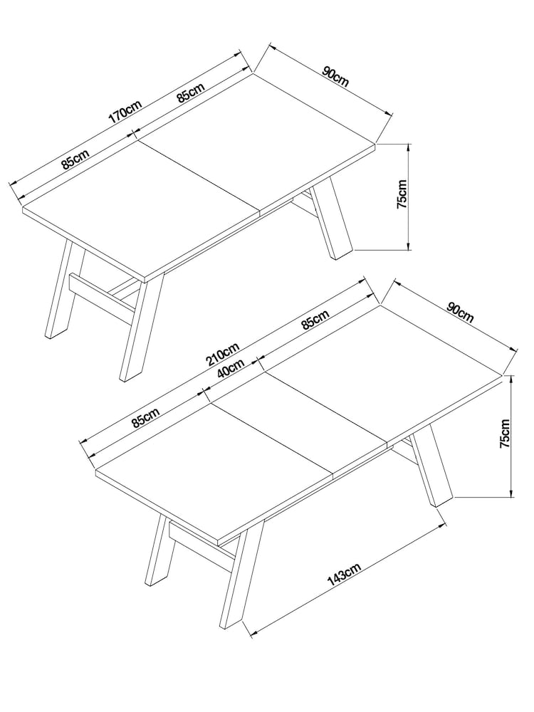 Dove Grey Malvern 6 to 8 Seater Extending Extending Trestle 6 to 8 Seater Dining Table - Image 9 of 9