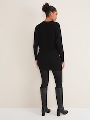 Phase Eight Black Zip Neck Detail Becca Dress - Image 2 of 6