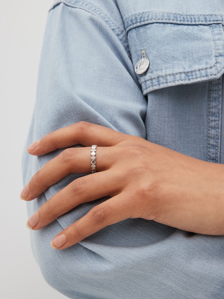 Sterling Silver Heart Sparkle Ring - Image 2 of 3