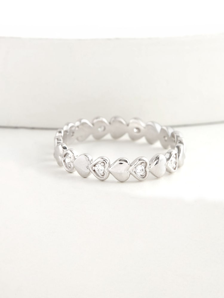 Sterling Silver Heart Sparkle Ring - Image 3 of 3