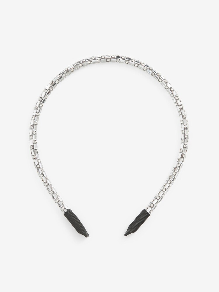 Silver Sparkle Tube Headband - Image 3 of 3 Silver Sparkle Tube Headband - Image 3 of 3