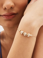Gold Tone Sparkle Popcorn Beaded Pully Bracelet - Image 1 of 4