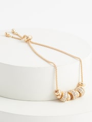 Gold Tone Sparkle Popcorn Beaded Pully Bracelet - Image 3 of 4