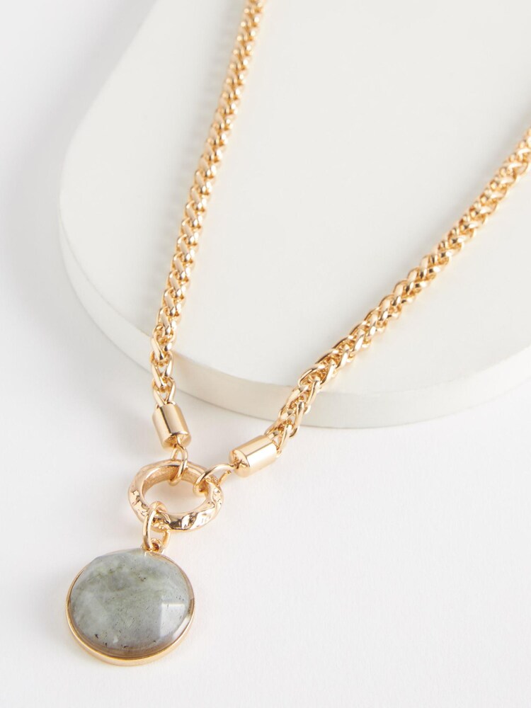 Gold Tone/Grey Chunky Chain Necklace - Image 1 of 2 Gold Tone/Grey Chunky Chain Necklace - Image 1 of 2